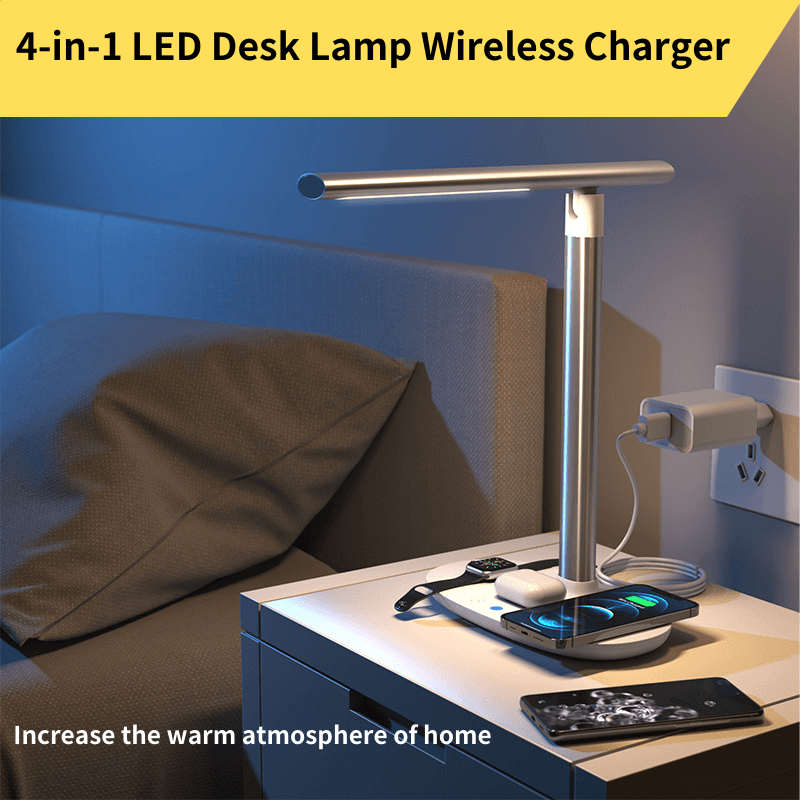 4-in-1 LED Desk Lamp Wireless Charger